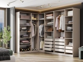 Гардеробная Эккервуд (меланж) в Решётах - reshyoty.mebel-nsk.ru | фото