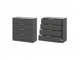 Комод 4 ящика (МДФ) Эккервуд (графит) в Решётах - reshyoty.mebel-nsk.ru | фото