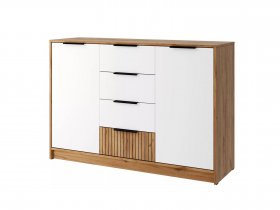 Комод КМ-002 Ивис (дуб крафт золотой/белый) в Решётах - reshyoty.mebel-nsk.ru | фото