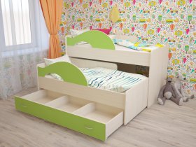 Кровать детская двухуровневая Радуга 80*160 в Решётах - reshyoty.mebel-nsk.ru | фото