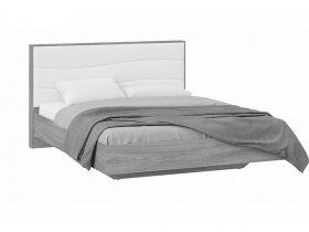 Кровать двуспальная 1,6 м «Миранда» Тип 1 (Дуб Гамильтон/Белый глянец) в Решётах - reshyoty.mebel-nsk.ru | фото