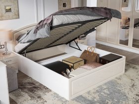 Кровать двуспальная 1,6 м Венеция КРМП-160 с подъемным механизмом в Решётах - reshyoty.mebel-nsk.ru | фото
