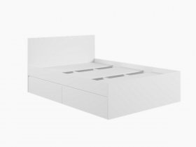 Кровать двуспальная с ящиками 1,4м Мадера-М1400 (белый) в Решётах - reshyoty.mebel-nsk.ru | фото