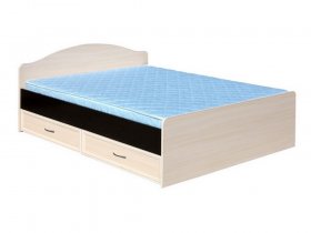 Кровать  двуспальная с ящиками 1,6м-1 (круглая спинка) в Решётах - reshyoty.mebel-nsk.ru | фото