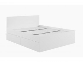 Кровать двуспальная с ящиками 1,6м Мадера-М1600 (белый) в Решётах - reshyoty.mebel-nsk.ru | фото