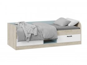 Кровать комбинированная «Оливер» Тип 1 401.003.000 (дуб крафт серый/белый/серо-голубой) в Решётах - reshyoty.mebel-nsk.ru | фото