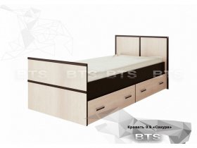 Кровать односпальная с ящиками 0,9м Сакура (BTS) в Решётах - reshyoty.mebel-nsk.ru | фото