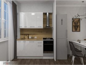Кухонный гарнитур МДФ Выгодно и точка 1,5 м (белый глянец) в Решётах - reshyoty.mebel-nsk.ru | фото