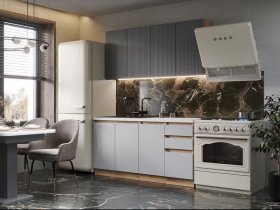 Кухонный гарнитур Ника 1,6 м (графит/серый софт) в Решётах - reshyoty.mebel-nsk.ru | фото