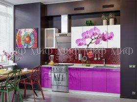 Кухонный гарнитур Орхидея (фиолетовый) в Решётах - reshyoty.mebel-nsk.ru | фото