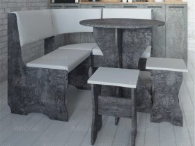 Кухонный уголок Лотос  (цемент темный к/з White) в Решётах - reshyoty.mebel-nsk.ru | фото