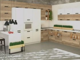 Модульная кухня Фиджи 2,3м (крафт) в Решётах - reshyoty.mebel-nsk.ru | фото