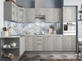 Модульная кухня Капри (камень светлый) в Решётах - reshyoty.mebel-nsk.ru | фото