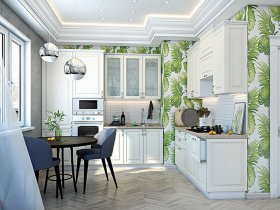 Модульная кухня Ницца (дуб кремовый) в Решётах - reshyoty.mebel-nsk.ru | фото