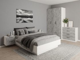 Модульная спальня Гамма (белый/цемент) в Решётах - reshyoty.mebel-nsk.ru | фото