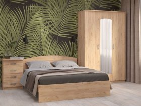 Модульная спальня Ирина (дуб крафт золотой) в Решётах - reshyoty.mebel-nsk.ru | фото