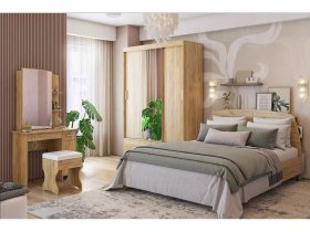 Модульная спальня Виктория-1 (дуб крафт золотой) в Решётах - reshyoty.mebel-nsk.ru | фото