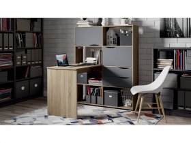 Стол письменный тип 7 (дуб сонома/графит серый) в Решётах - reshyoty.mebel-nsk.ru | фото
