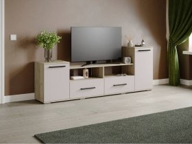 Тумба под ТВ Парус-2 (дуб крафт серый/кашемир) в Решётах - reshyoty.mebel-nsk.ru | фото