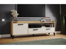 Тумба под ТВ Парус-8 (дуб крафт золотой/кашемир) в Решётах - reshyoty.mebel-nsk.ru | фото
